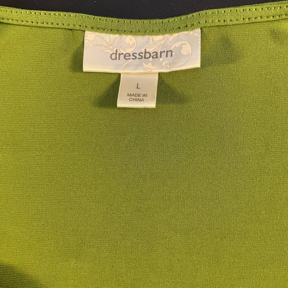 Dress Barn Lime Green Pleated Sleeveless Blouse Women’s Large Career Office Top - Picture 5 of 9